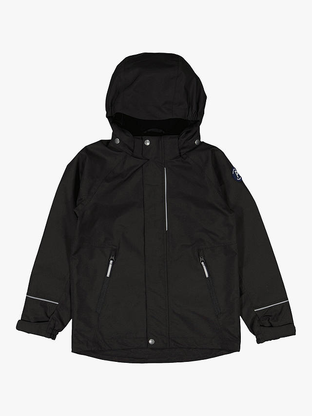 Polarn O. Pyret Kids' Flexisize Windproof Waterproof Jacket, Black