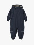 Polarn O. Pyret Baby Plain Padded Windproof Rain Suit, Blue