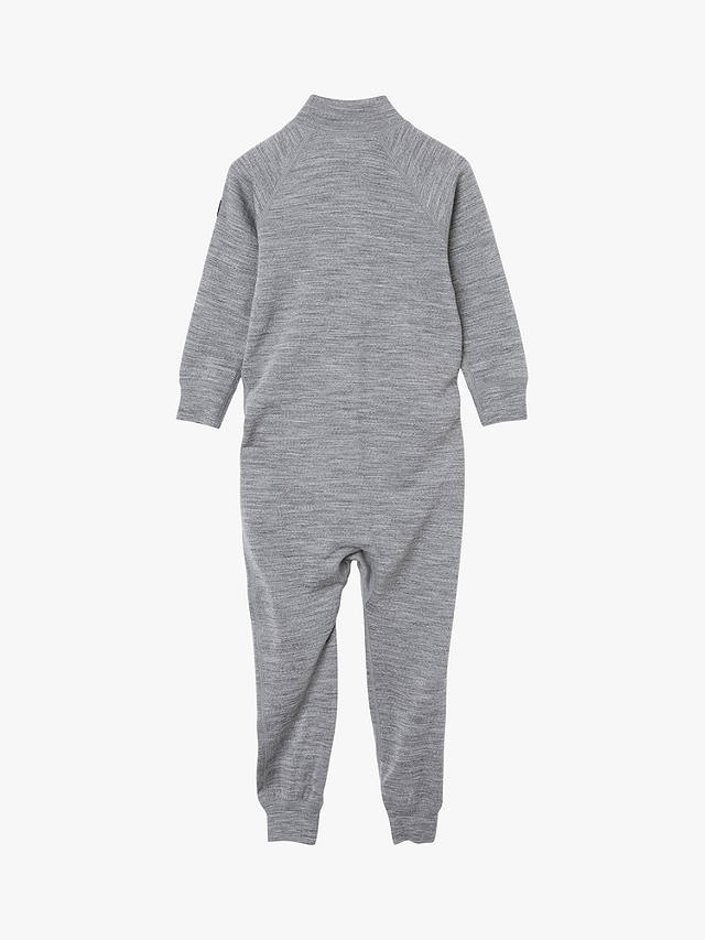 Polarn O. Pyret Baby Merino Wool Terry Overall Romper, Grey