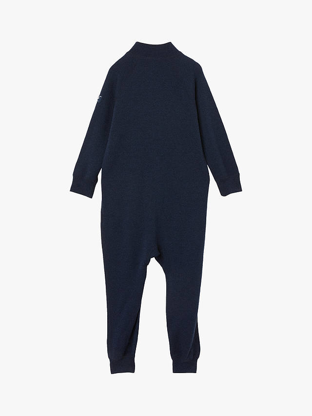 Polarn O. Pyret Baby Merino Wool Terry Overall Romper, Blue