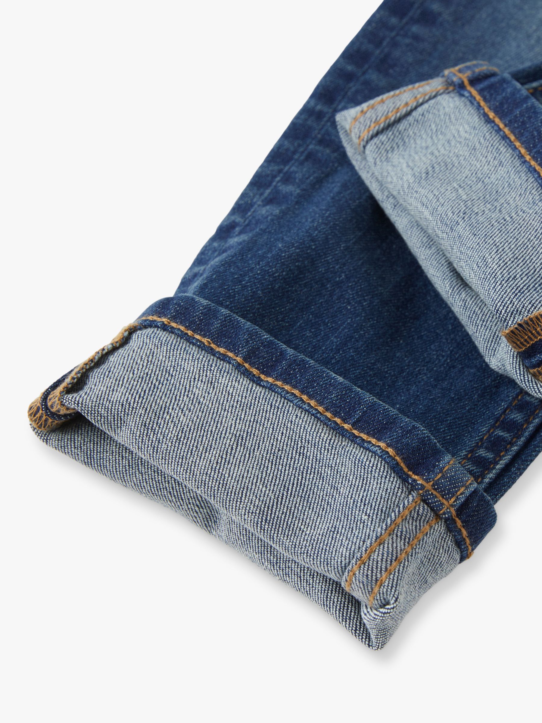 Polarn O. Pyret Kids' GOTS Organic Cotton Slim Jeans, Blue at John ...