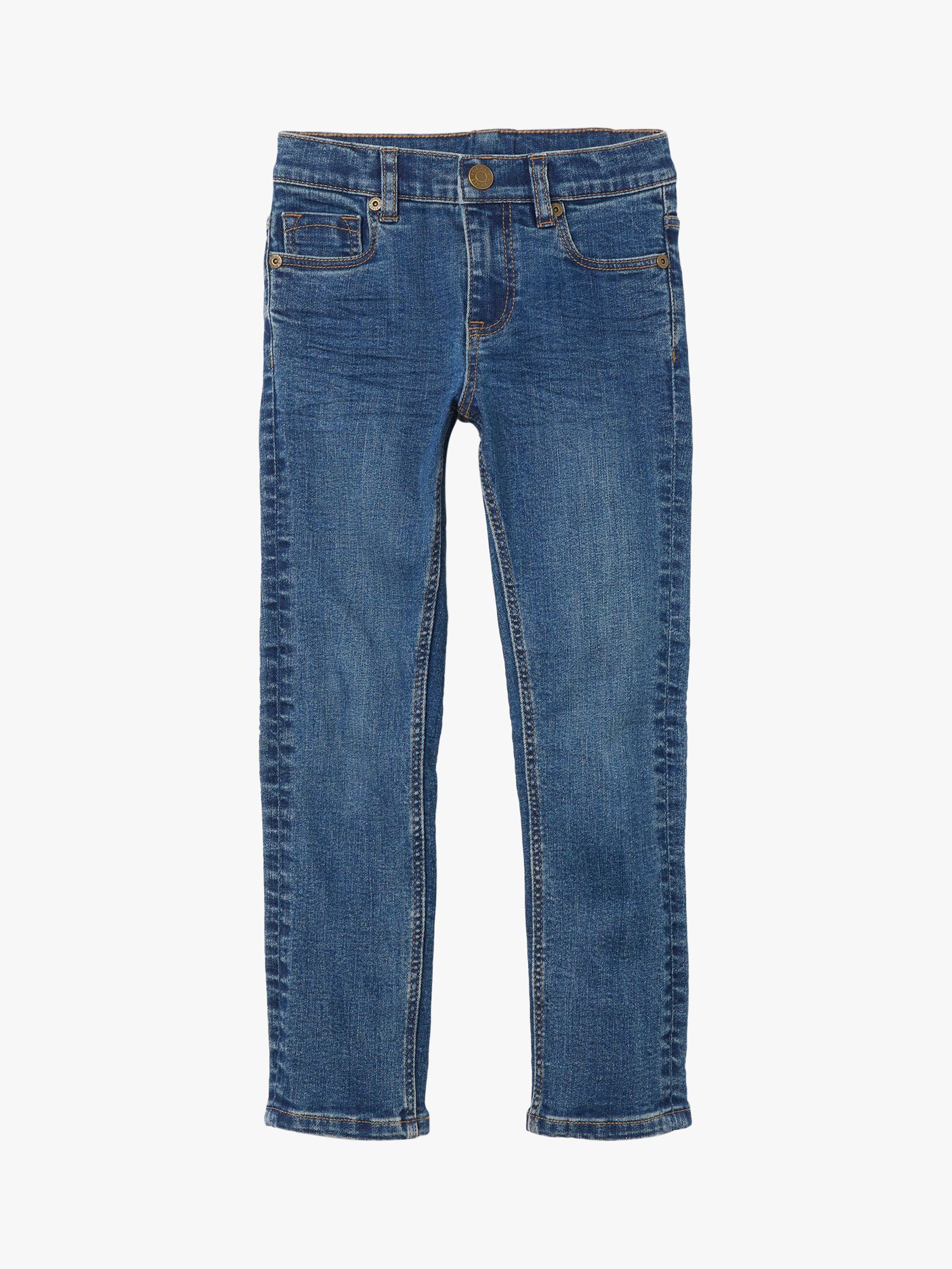 Buy Polarn O. Pyret Kids' GOTS Organic Cotton Super Slim Jeans, Blue Online at johnlewis.com