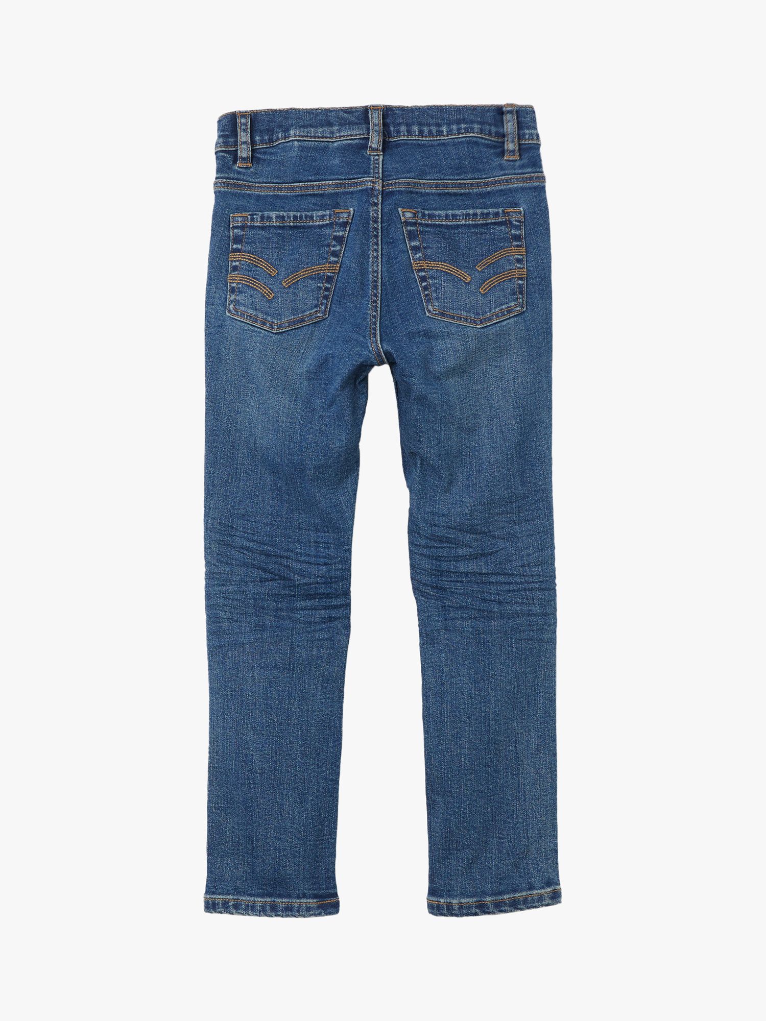 Polarn O. Pyret Kids' GOTS Organic Cotton Super Slim Jeans, Blue, 2-3 years