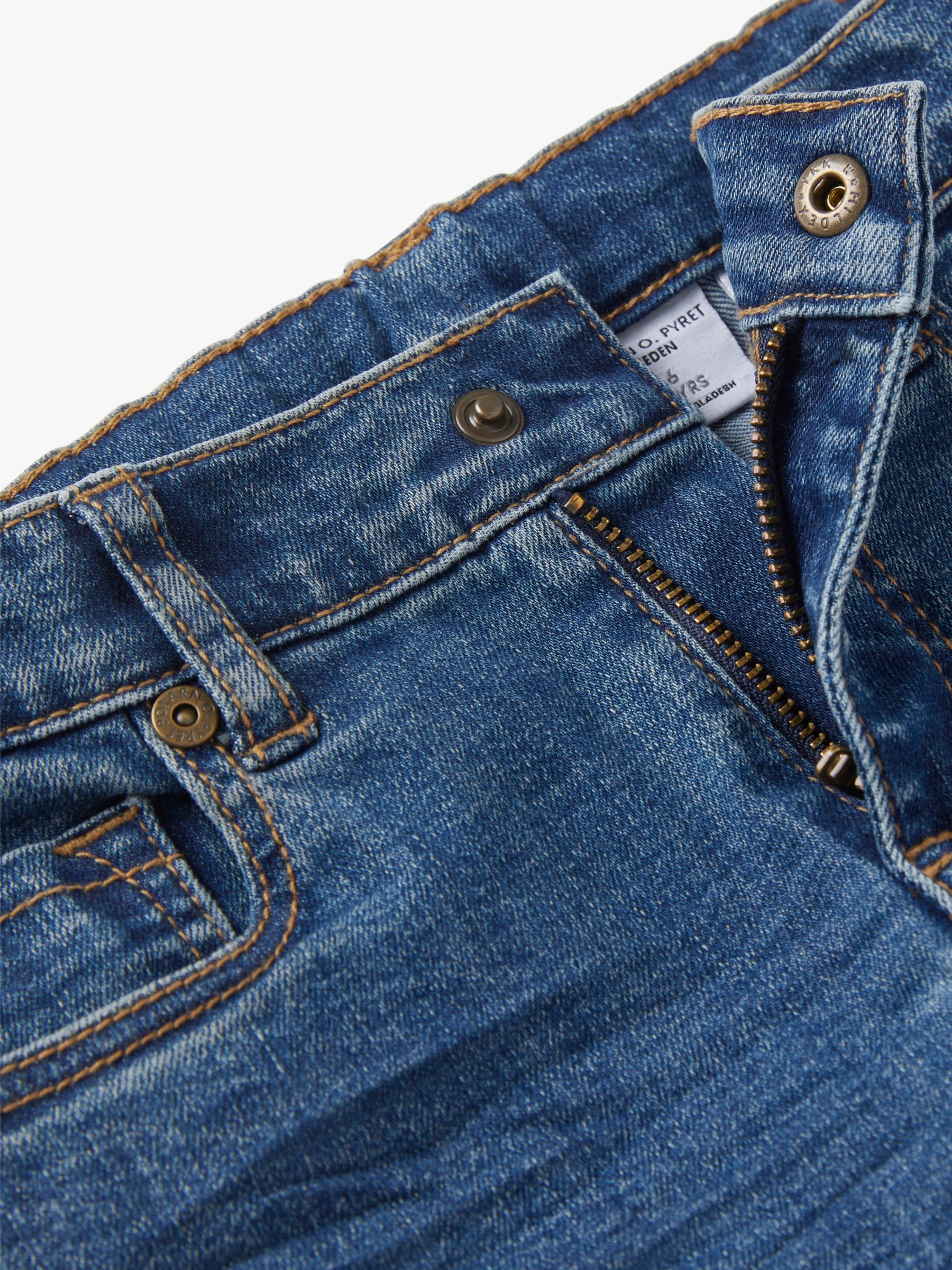 Polarn O. Pyret Kids' GOTS Organic Cotton Super Slim Jeans, Blue, 2-3 years