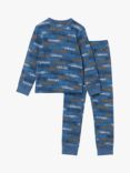 Polarn O. Pyret Kids' GOTS Organic Cotton Racing Car Pyjama Set, Blue