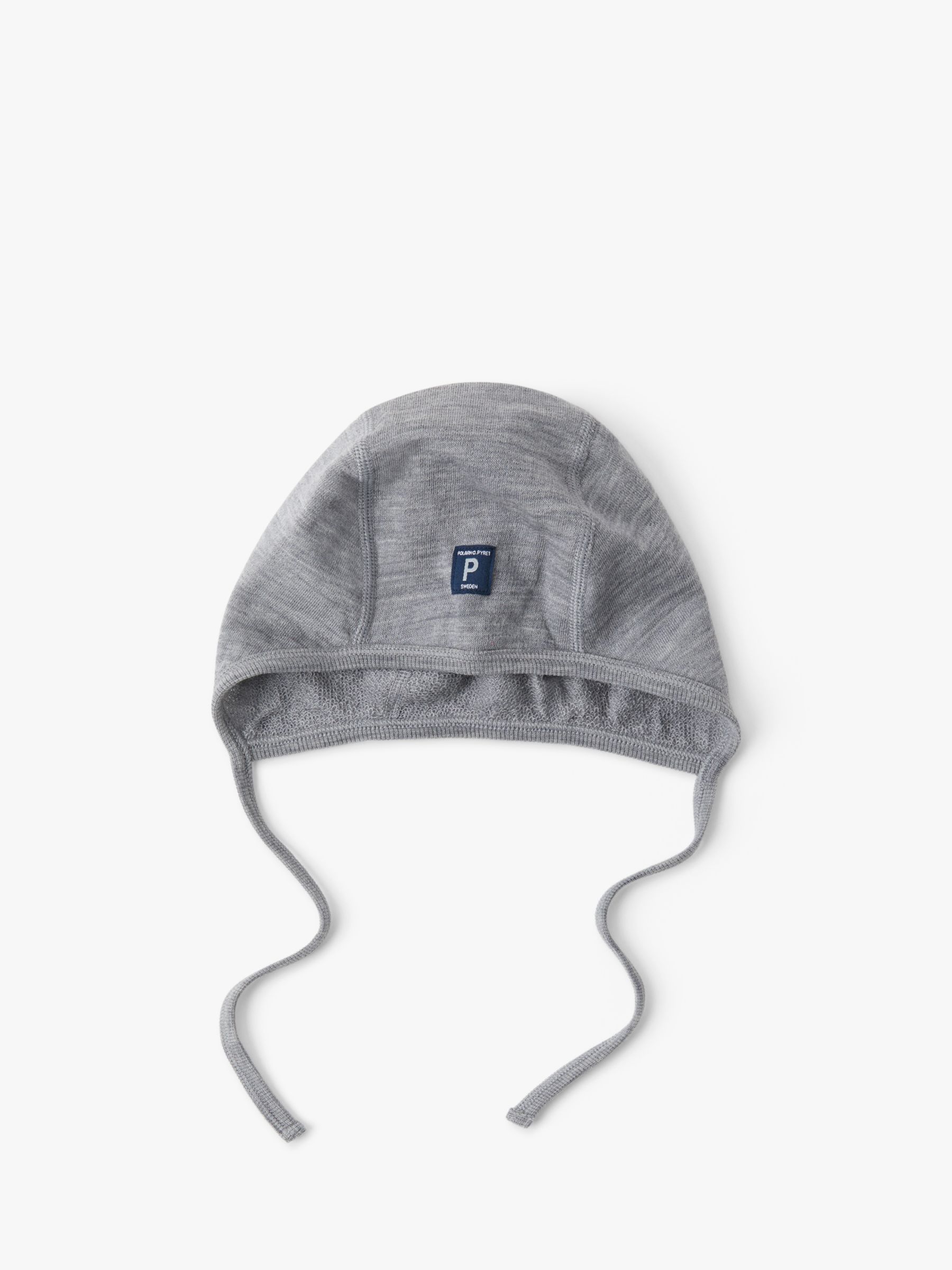 Polarn O. Pyret Baby Merino Helmet Hat, Grey, Newborn