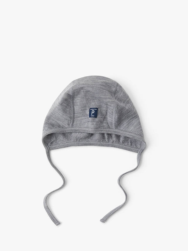 Polarn O. Pyret Baby Merino Helmet Hat, Grey