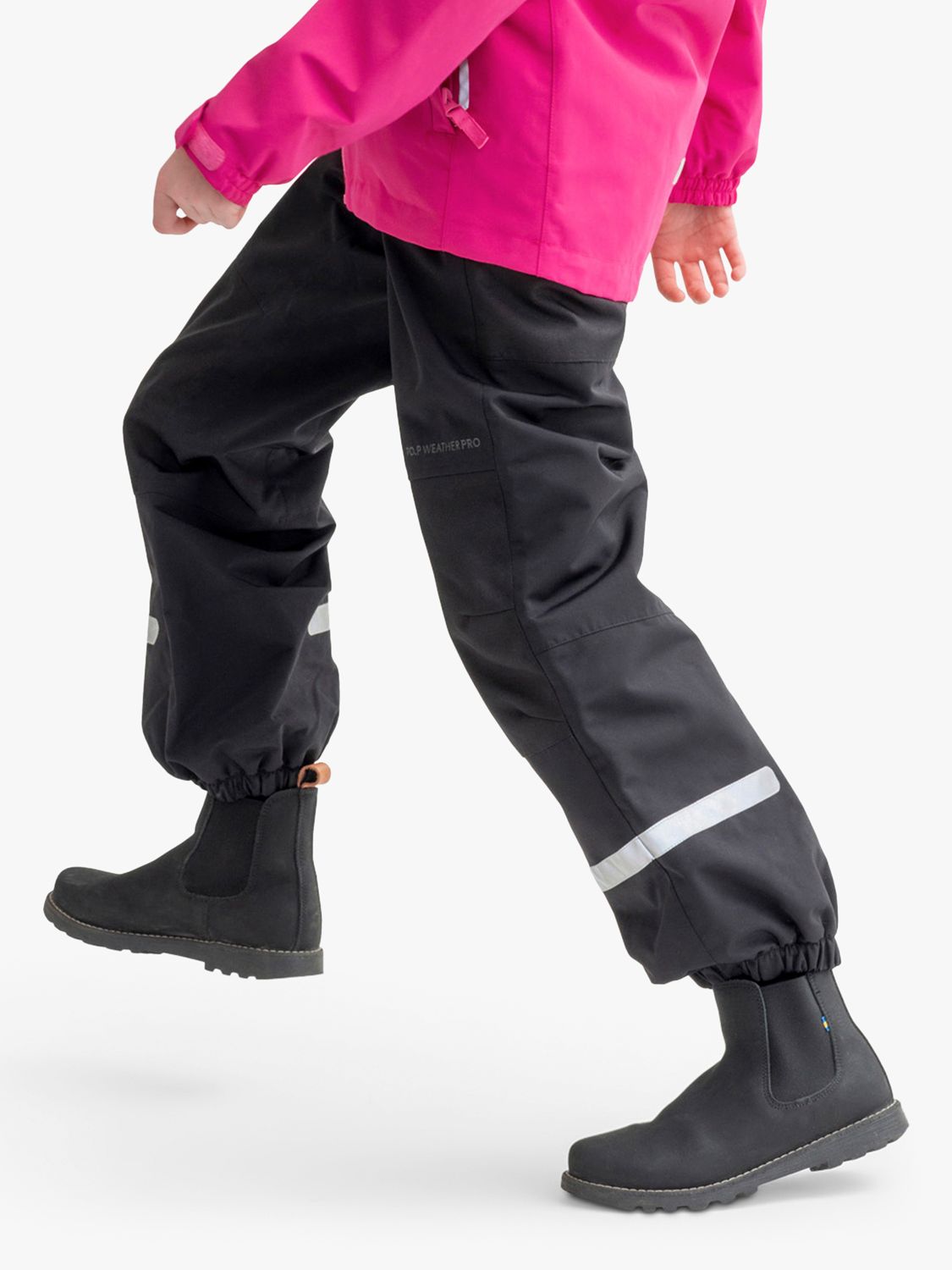 Polarn O. Pyret Kids' Waterproof Shell Trousers, Black, 2-3 years