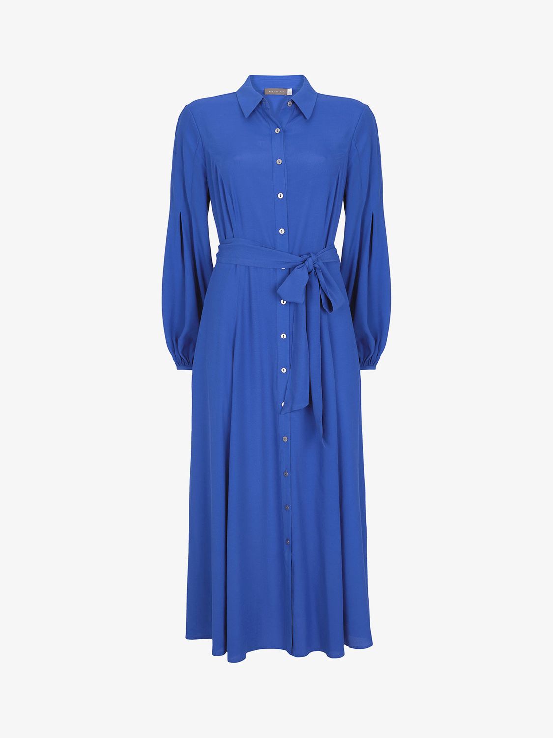 Mint Velvet Belted Midi Shirt Dress, Blue at John Lewis & Partners