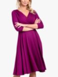 Alie Street Annie Wrap Over Bodice Midi Dress, Boysenberry Pink