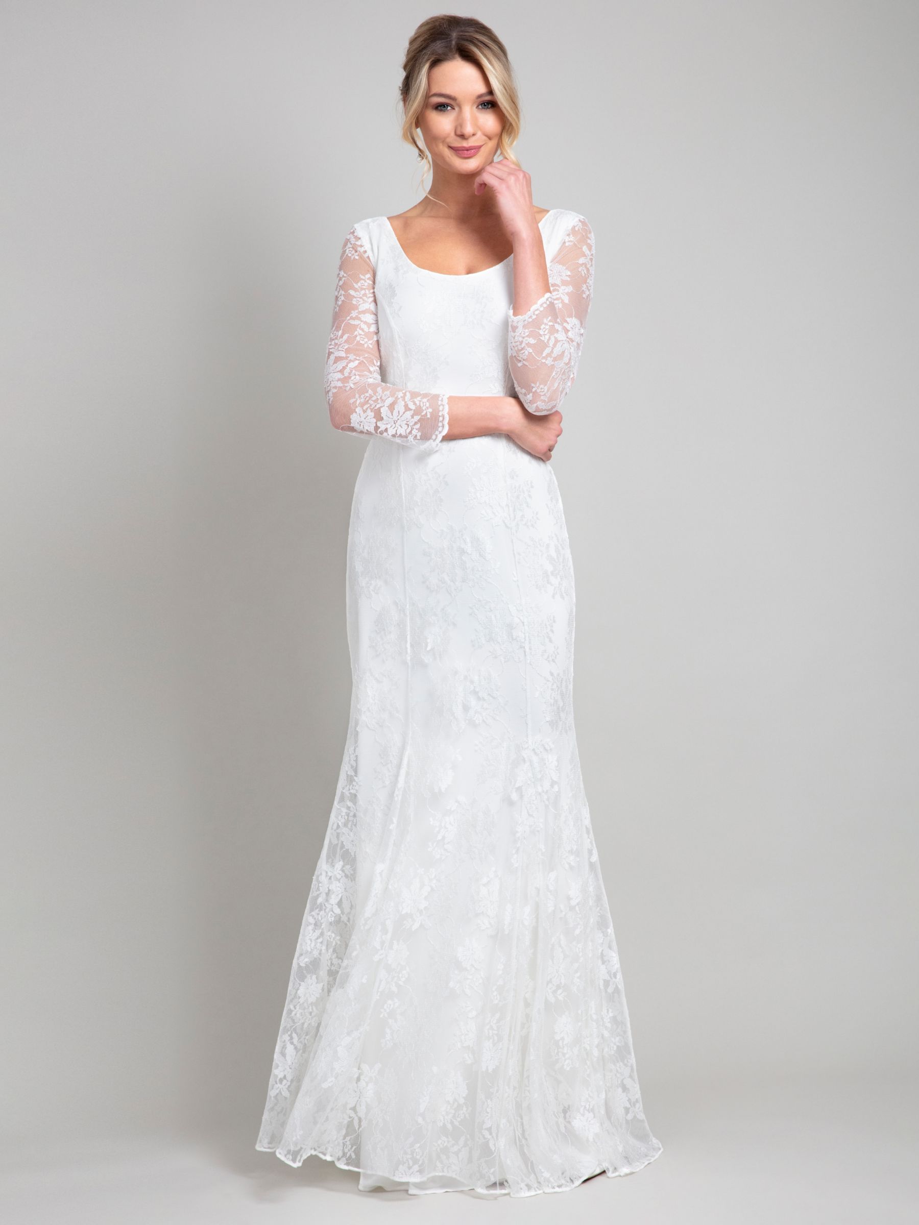 Buy Alie Street Maria Floor Length Wedding Gown, Ivory Online at johnlewis.com