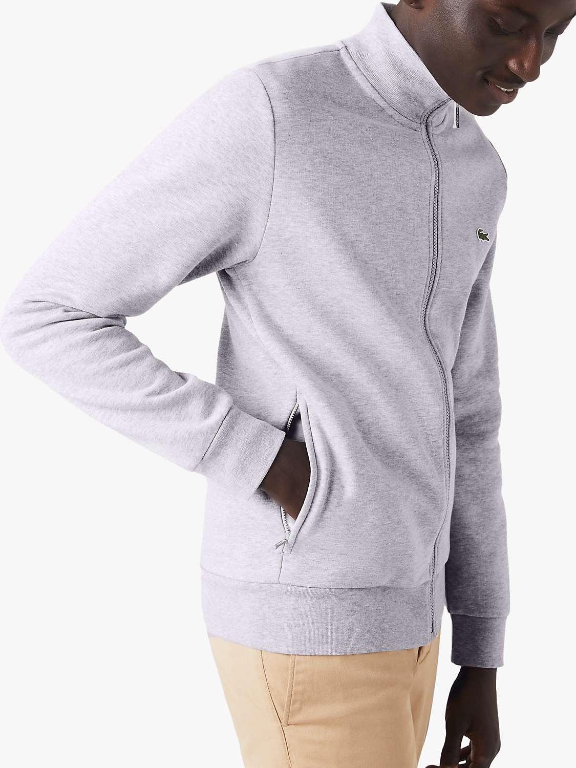 Buy Lacoste Cotton Blend Zip Funnel Neck Sweatshirt Online at johnlewis.com