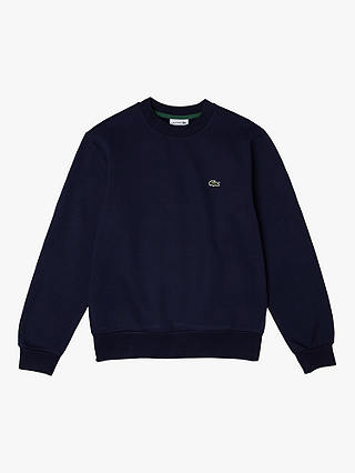 Lacoste Organic Brushed Cotton Sweatshirt, Navy
