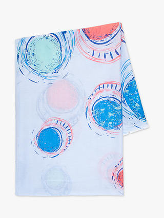 chesca Circles Scarf, Blue/Neon Pink