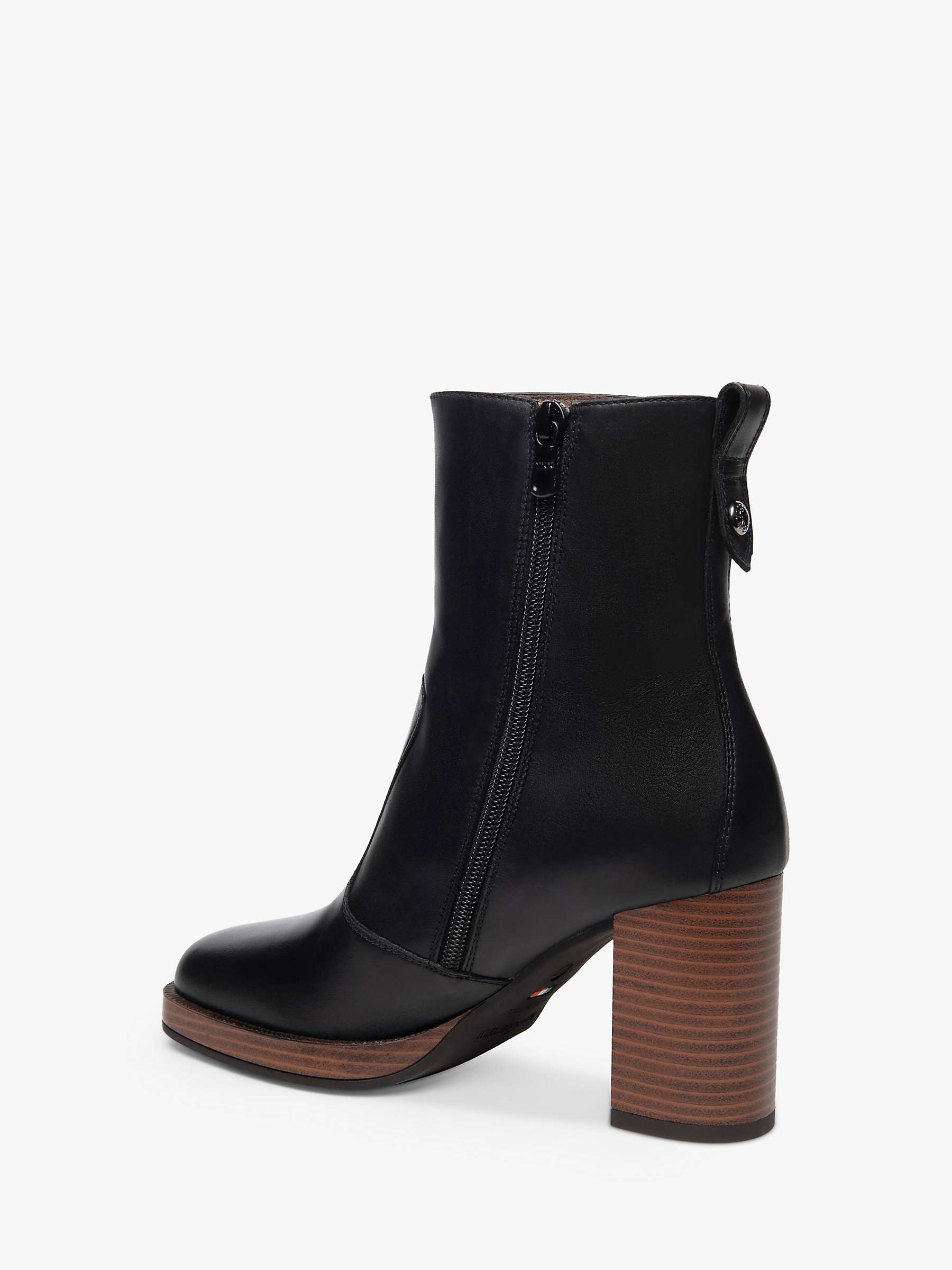 NeroGiardini Leather Square Toe Ankle Boots, Black at John Lewis & Partners
