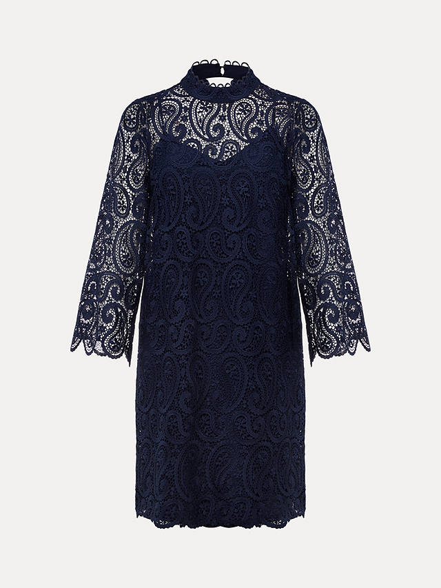 Phase Eight Verity Lace Dress, Navy