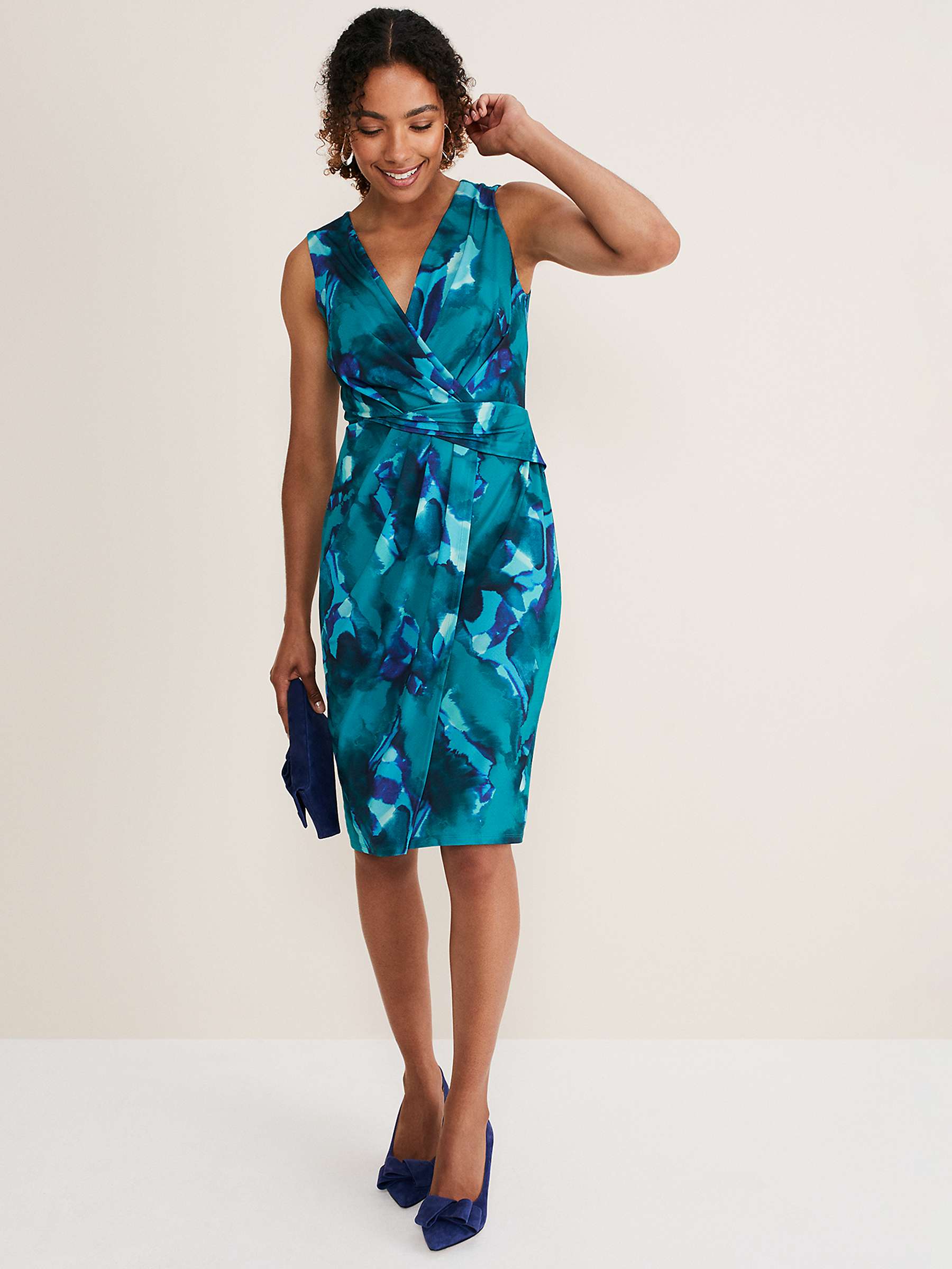 Buy Phase Eight Corrin Abstract Print Dress, Malachite/Multi Online at johnlewis.com