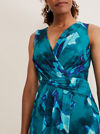 Phase Eight Corrin Abstract Print Dress, Malachite/Multi