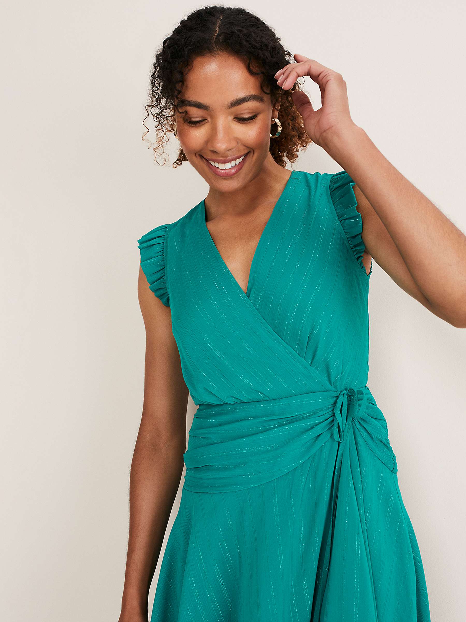 Buy Phase Eight Cressinda Ruched Midi Dress, Peacock Online at johnlewis.com