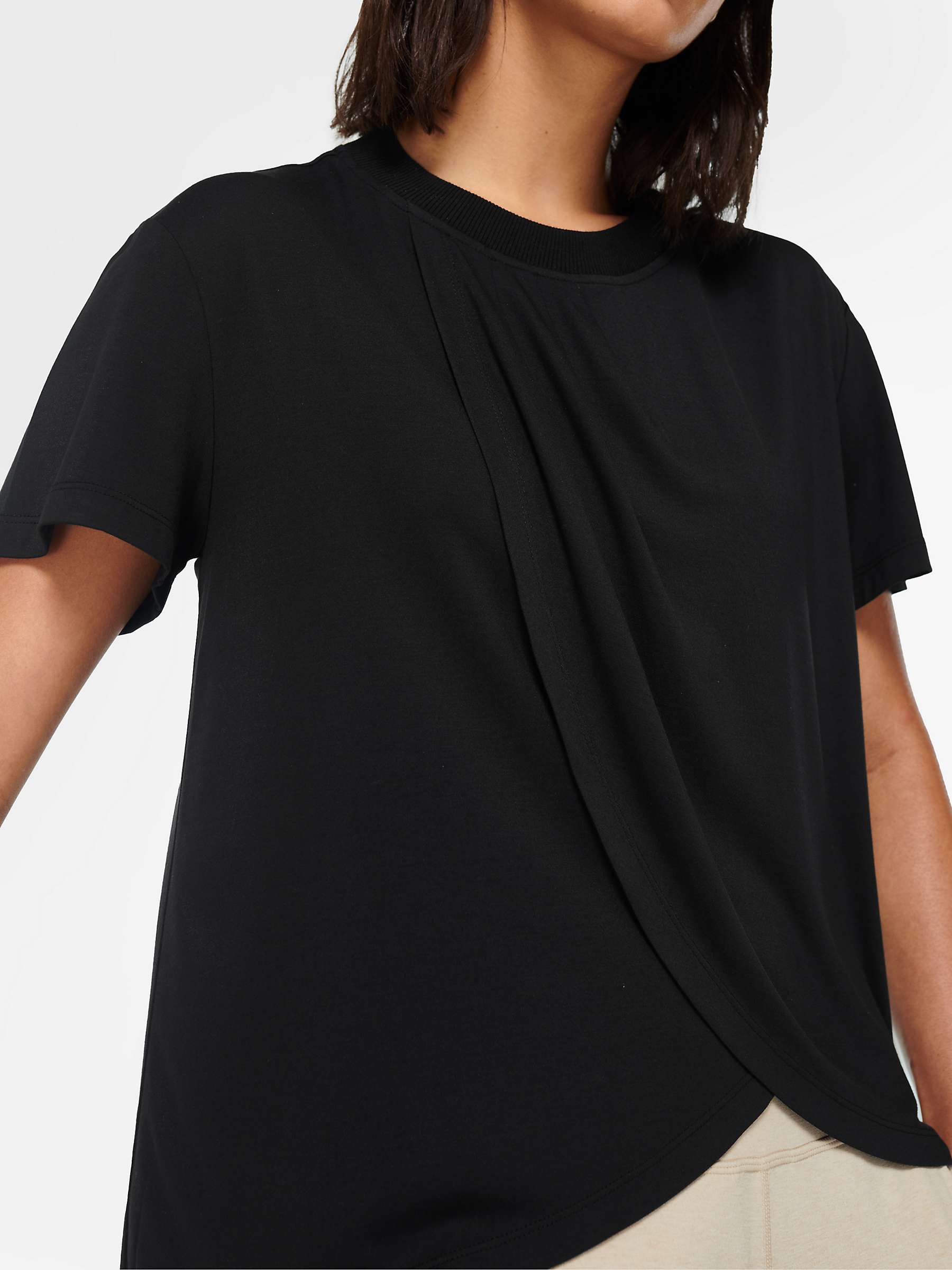 Sweaty Betty Loose Fit Twist T-Shirt, Black at John Lewis & Partners