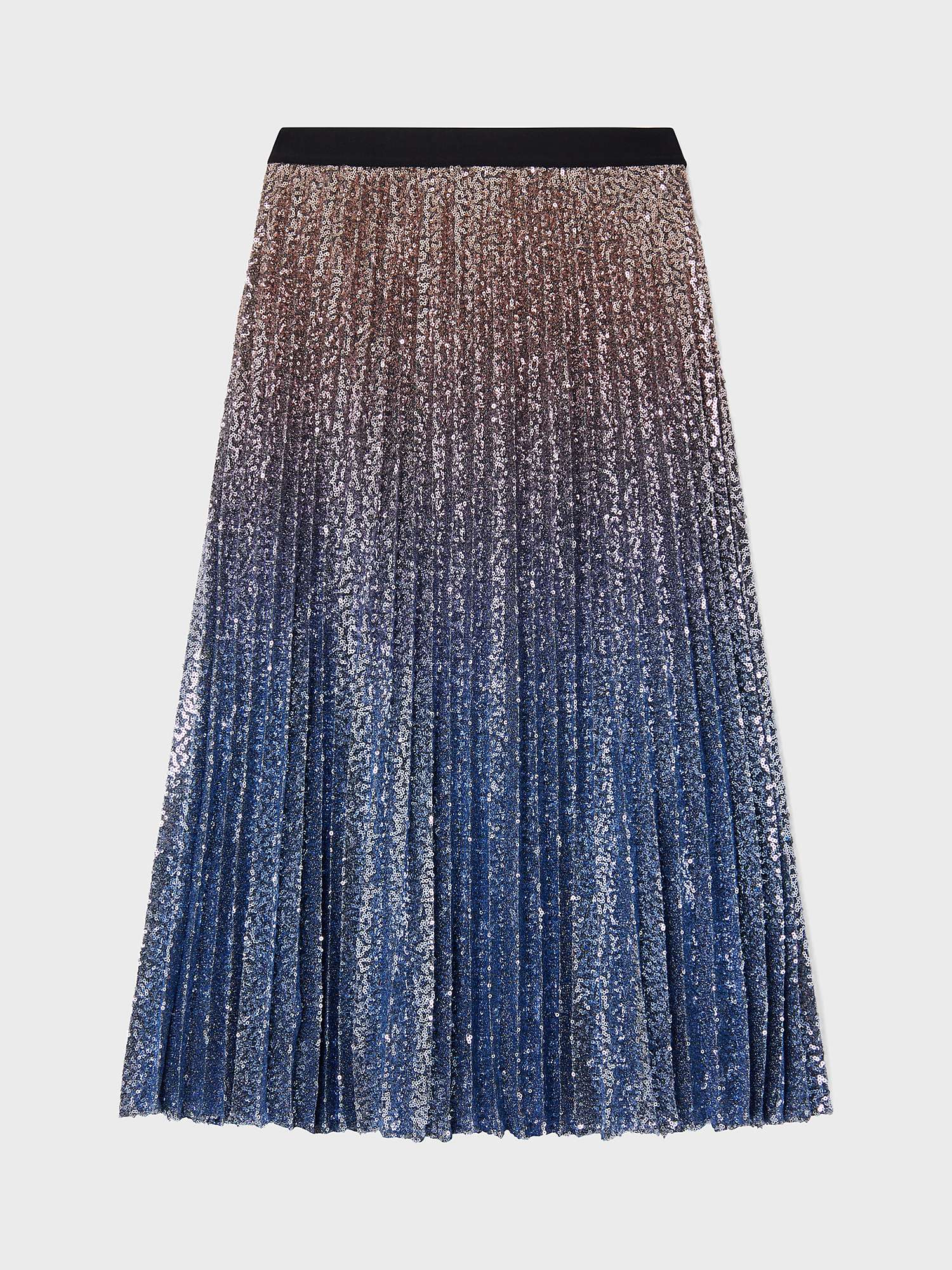 Gerard Darel Beth Shimmer Ombre Pleated Skirt, Blue/Multi at John Lewis ...