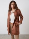 Gerard Darel Leather Magie Coat, Brown