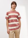 John Lewis College Stripe T-Shirt, Dusty Cedar