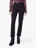 PAIGE Cindy High Rise Straight Leg Jeans, Black Cherry Coated