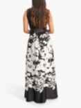 Gina Bacconi Jaimarie Floral Satin Dress, Black/White