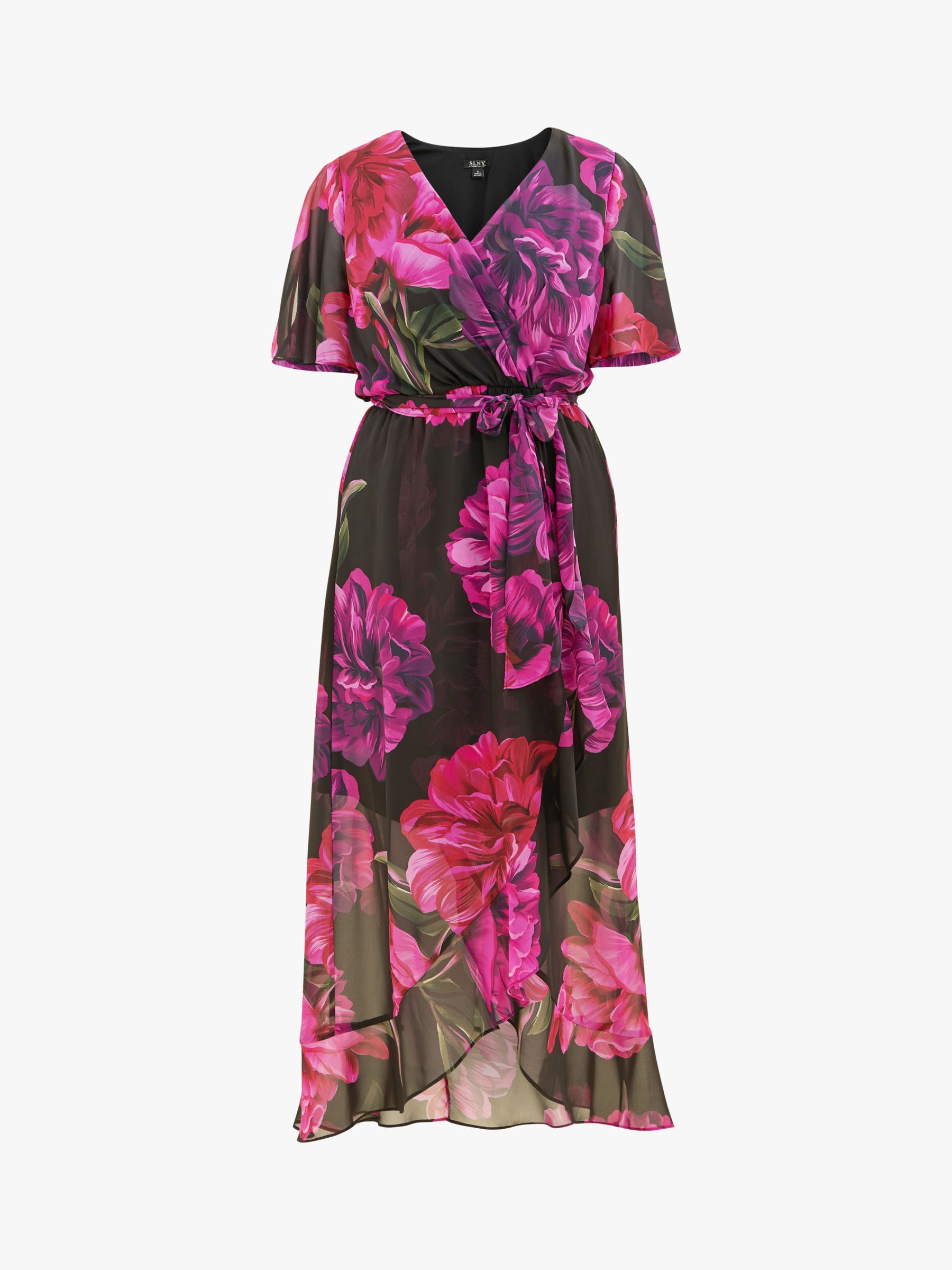 Gina Bacconi Arianna Floral Embroidered Dress, Plum at John Lewis & Partners