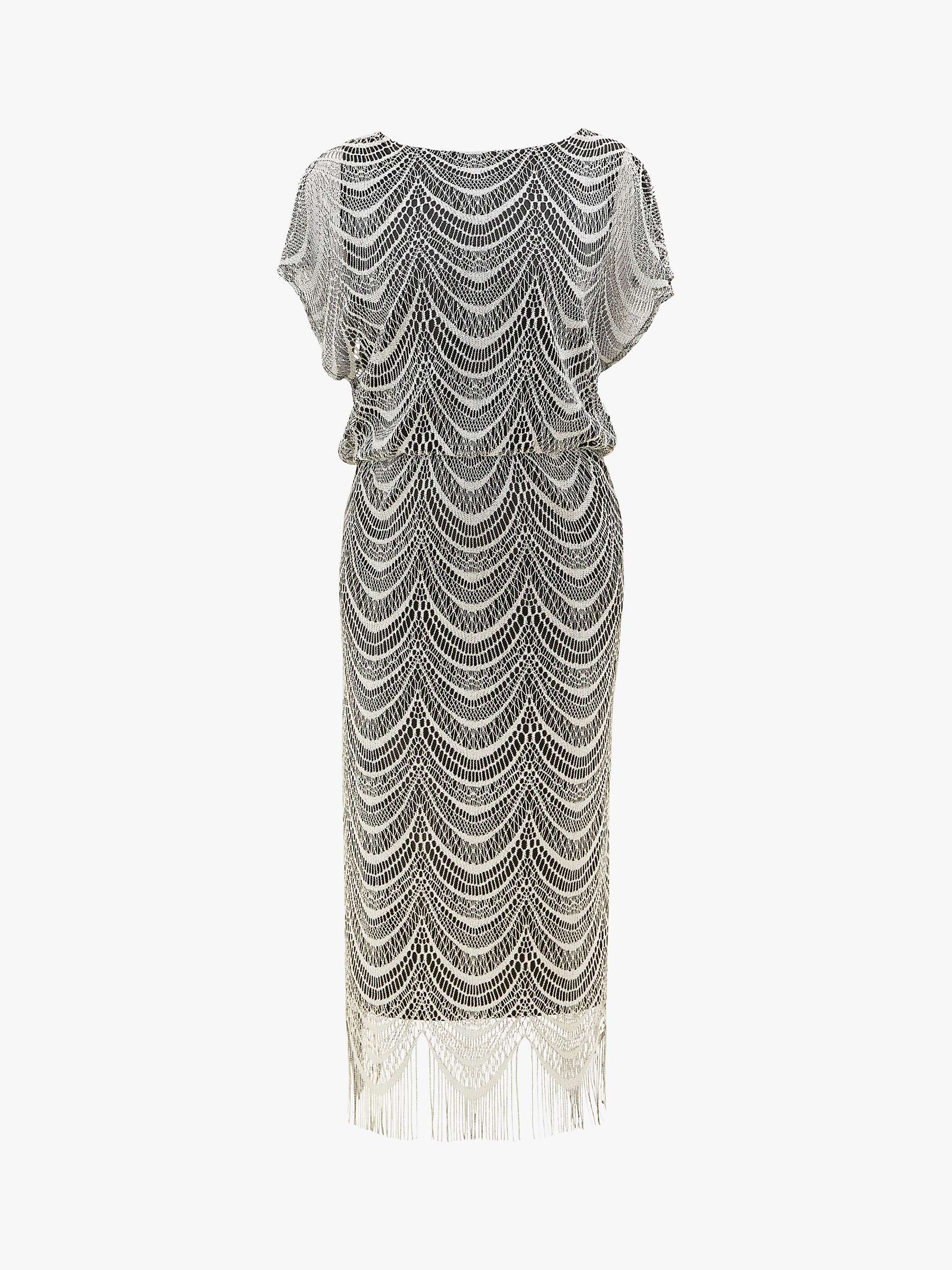 Buy Gina Bacconi Arleen Blouson Metallic Maxi Dress, Silver Online at johnlewis.com
