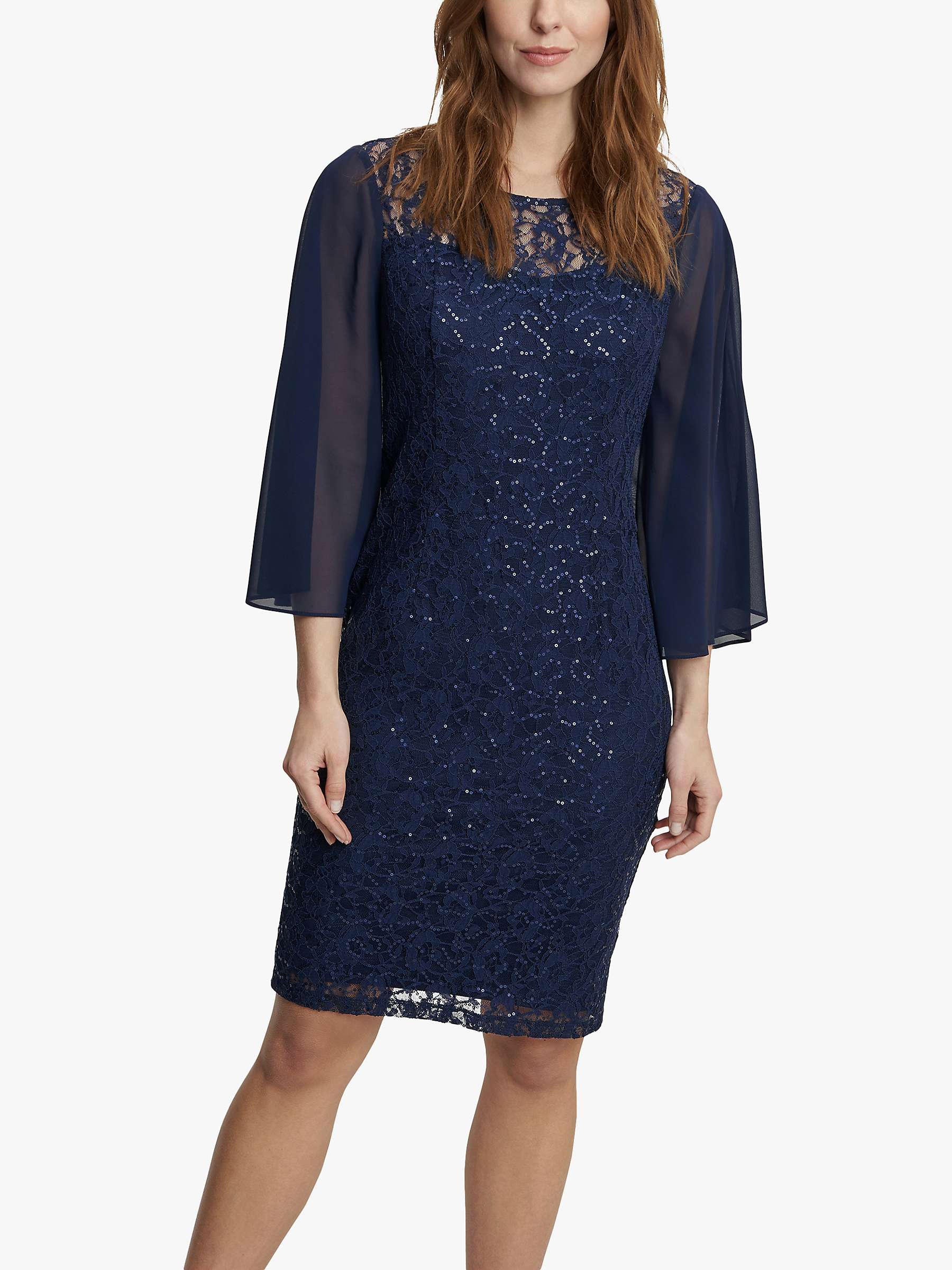 Buy Gina Bacconi Rosetta Lace Shift Dress, Navy Online at johnlewis.com