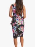 Gina Bacconi Nydia Floral Print Sheath Dress, Black/Multi