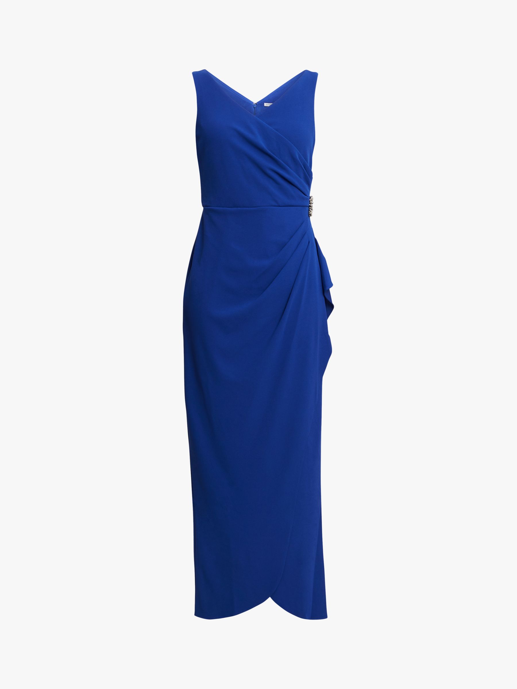 Gina Bacconi Neena V Neck Tulip Hem Maxi Dress, Cosmic Blue at John ...