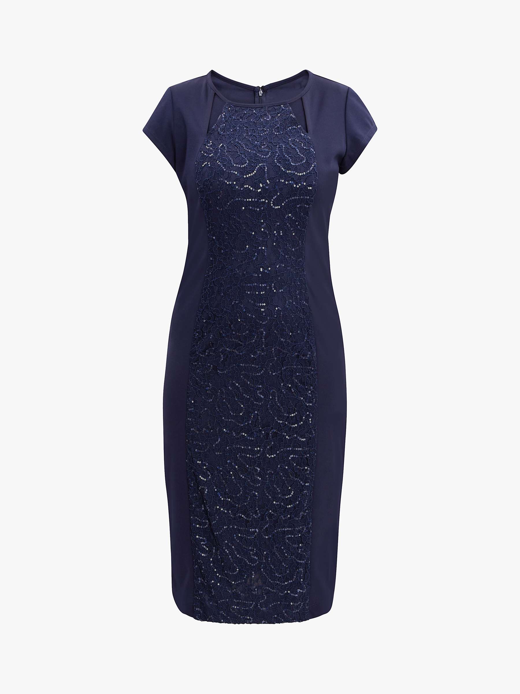 Buy Gina Bacconi Gilly Lace Panel Shift Dress, Navy Online at johnlewis.com
