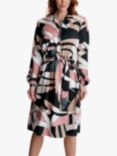 Gina Bacconi Sivan Long Sleeve Abstract Print Midi Shirt Dress, Black/Multi