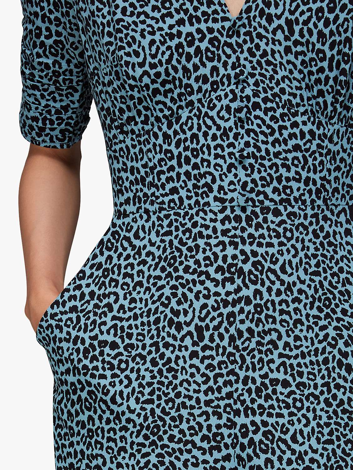 Buy Whistles Leopard Print Cropped Jumpsuit, Blue/Multi Online at johnlewis.com