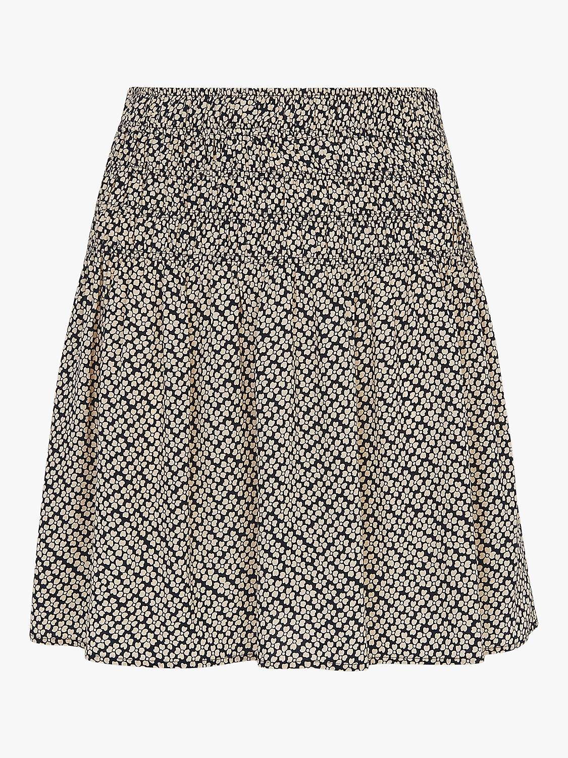 Whistles Clover Print Mini Skirt, Navy/Cream at John Lewis & Partners