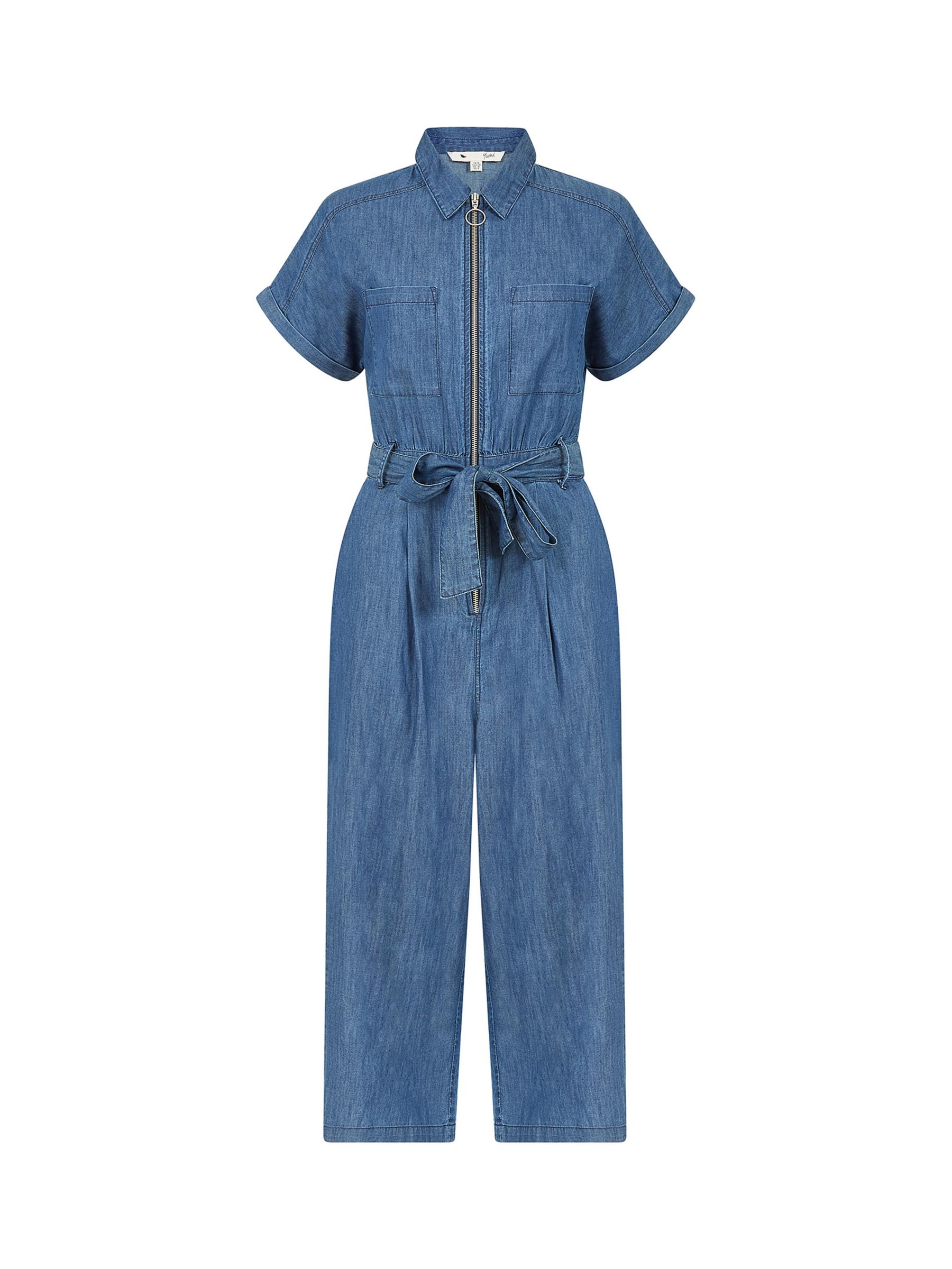 Yumi Chambray Utility Boiler Suit, Blue at John Lewis & Partners