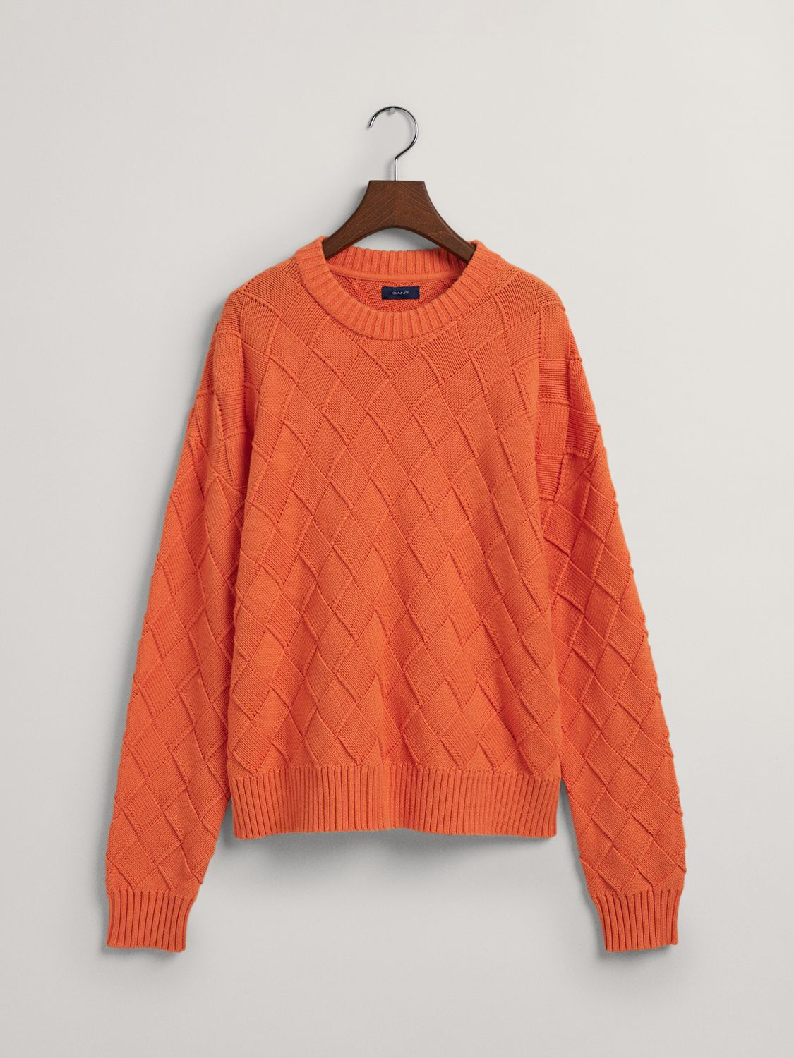 GANT Plain Diamond Weave Jumper, Apricot Orange, S