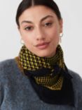 Brora Houndstooth And Polka Dot Wool Scarf