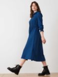 Brora Gingham Midi Shirt Dress, Cobalt/Midnight