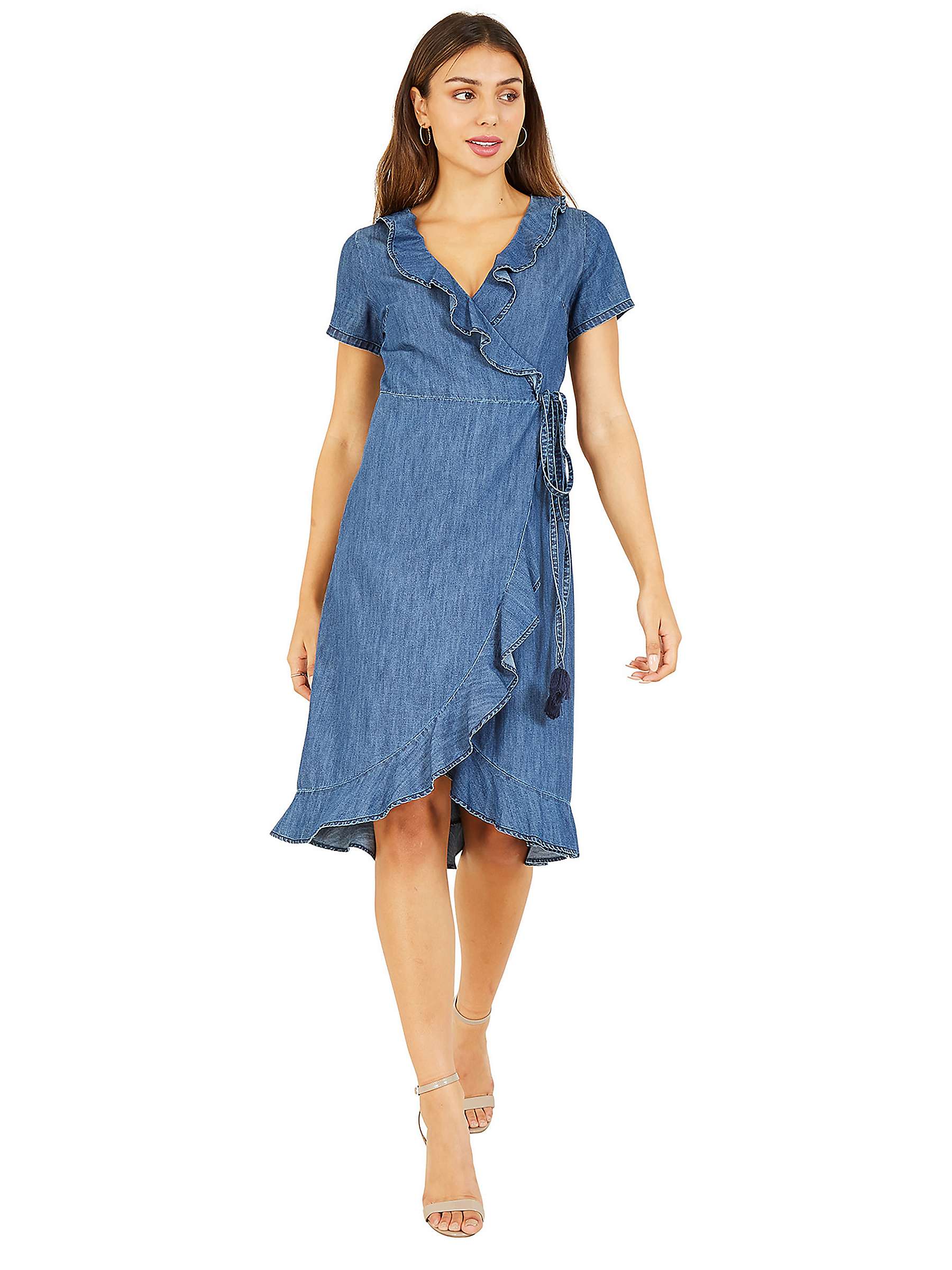 Buy Yumi Wrap Denim Dress, Blue Online at johnlewis.com