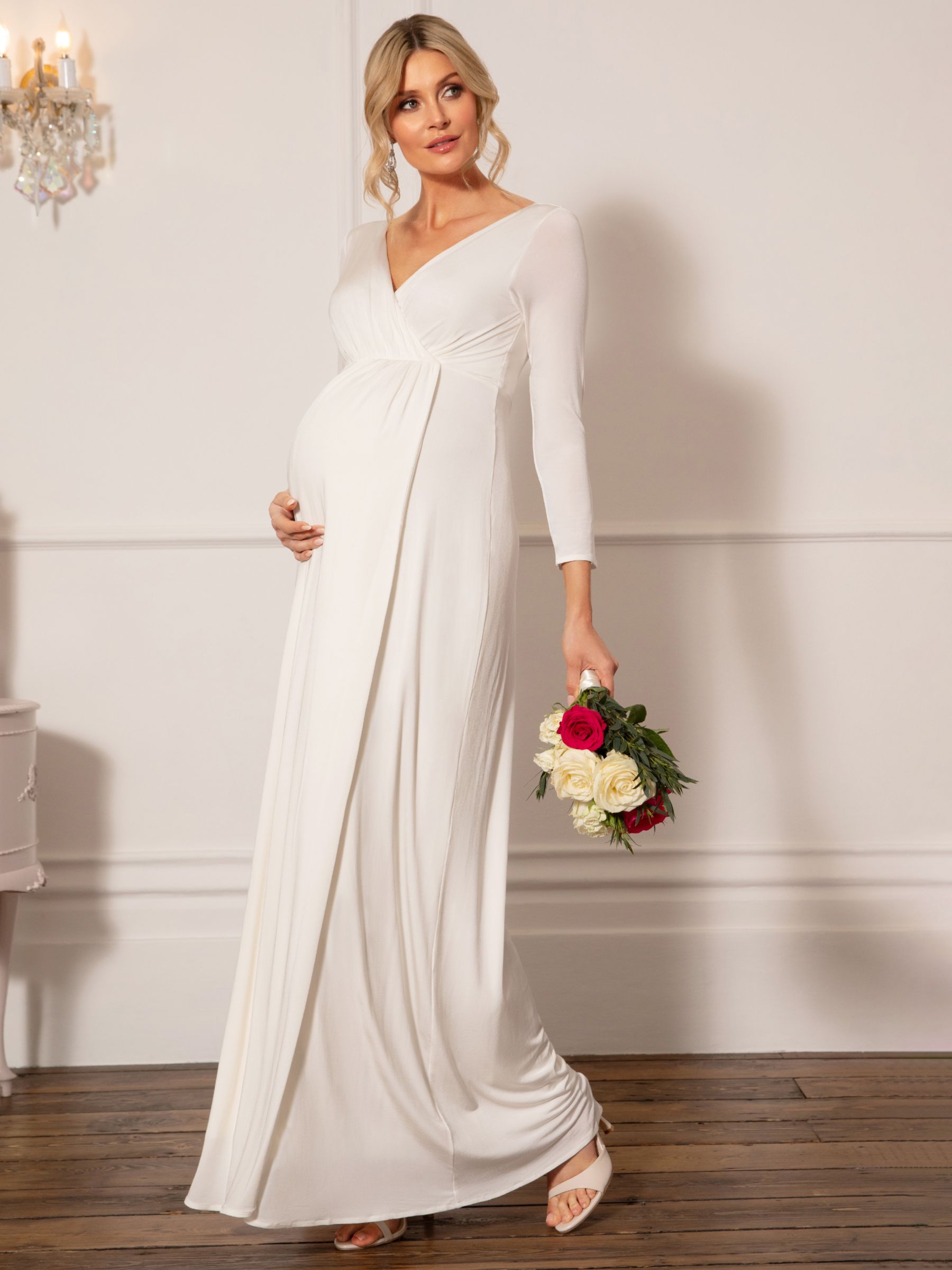 Tiffany Rose Isabella Hidden Split Maternity Wedding Dress, Ivory, 6-8