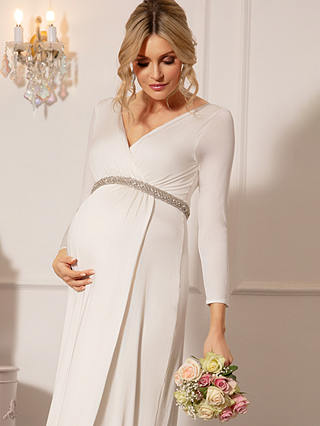 Tiffany Rose Isabella Hidden Split Maternity Wedding Dress, Ivory