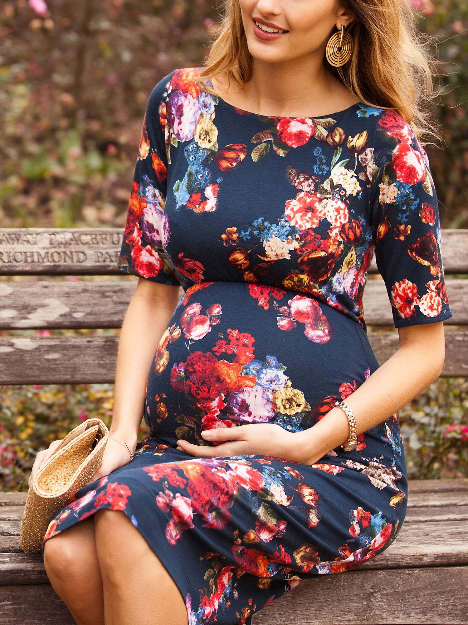 Buy Tiffany Rose Anna Floral Maternity Shift Dress, Midnight Garden Online at johnlewis.com