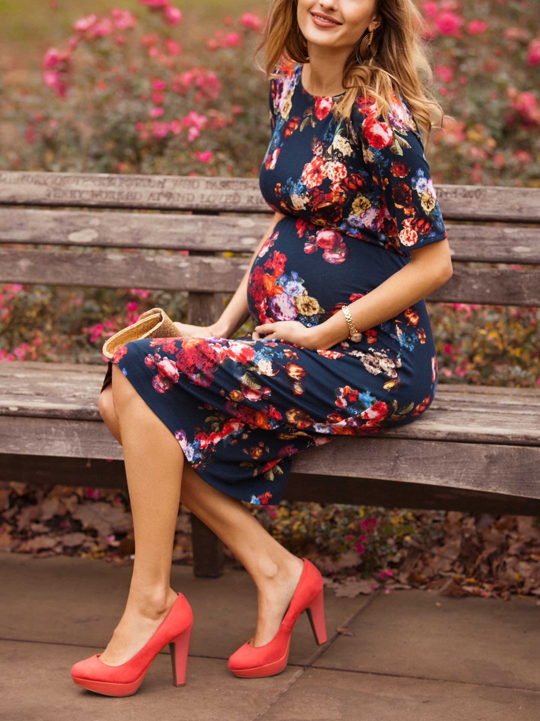 Tiffany Rose Anna Floral Maternity Shift Dress, Midnight Garden, 6-8