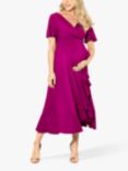 Tiffany Rose Plain Waterfall Midi Maternity Dress, Orchid Pink
