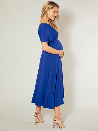 Tiffany Rose Waterfall Maternity Midi Dress, Cobalt Blue