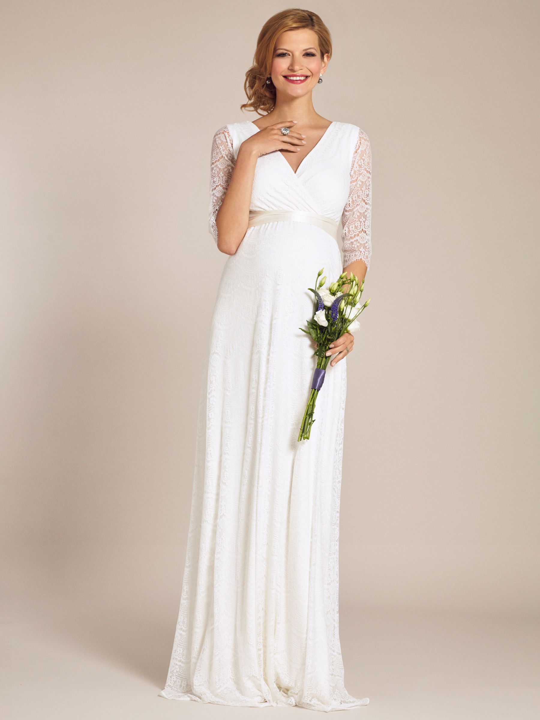 Tiffany Rose Amily Lace Maternity Wedding Dress, Ivory, 6-8